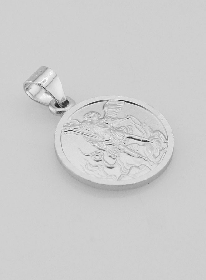 Médaille Saint Michel Archange en Argent Massif - 14mm (pic 3)