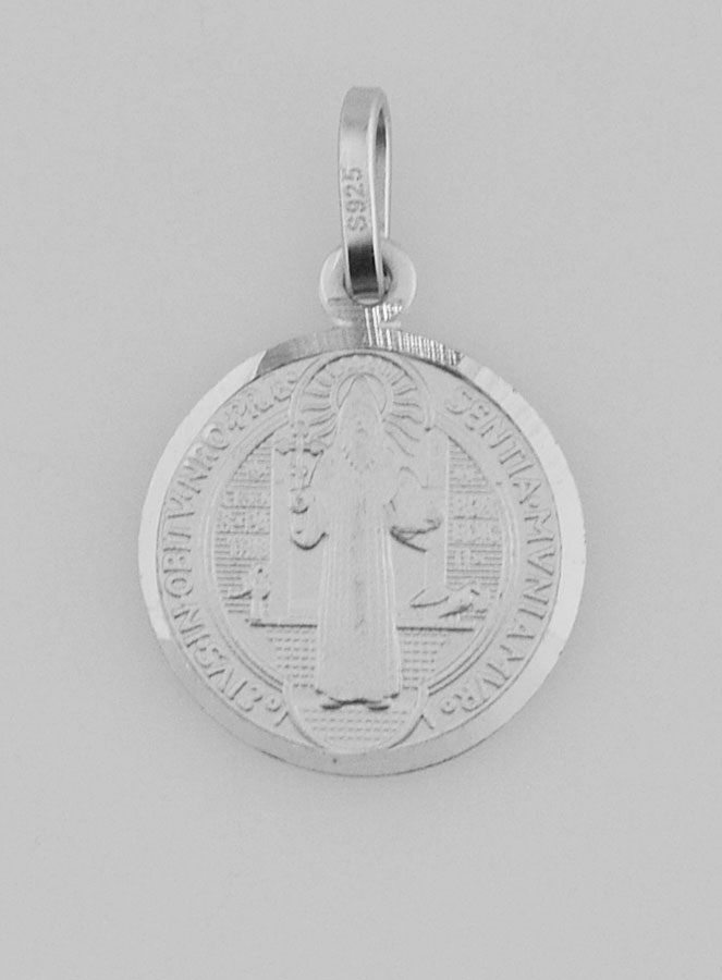 Médaille de Saint Benoît en Argent - 14mm (pic 1)