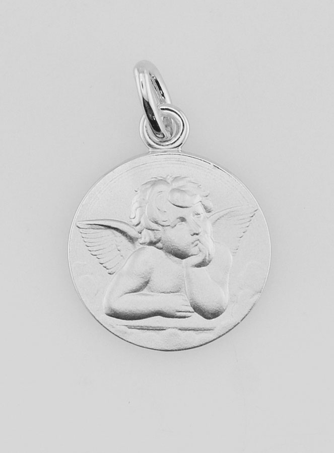 Cadeau de Baptême - Médaille Ange Gardien en Argent 16mm (pic 1)