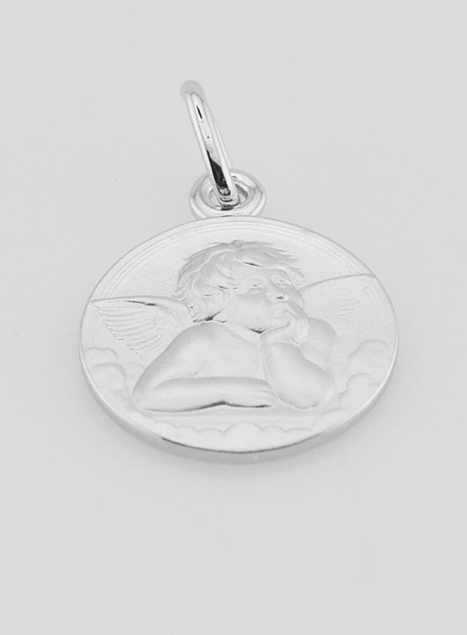Cadeau de Baptême - Médaille Ange Gardien en Argent 16mm (pic 2)