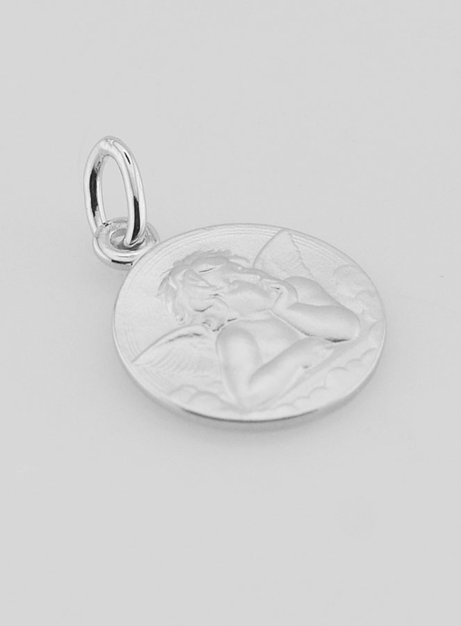 Cadeau de Baptême - Médaille Ange Gardien en Argent 16mm (pic 3)