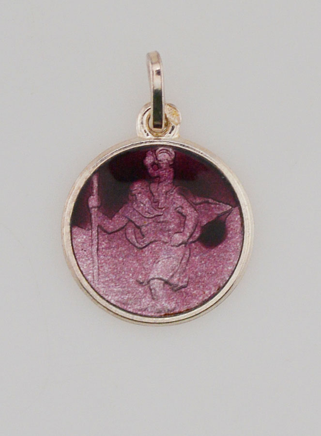 Médaille Saint Christophe en Argent & Email - 15mm (pic 1)
