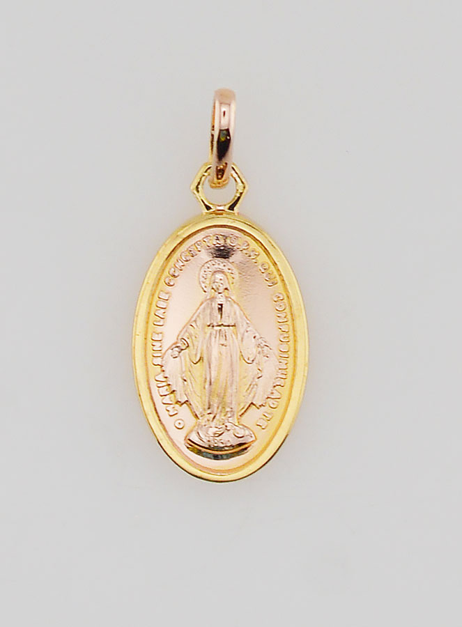 Médaille Miraculeuse Plaqué Or sur Base Argent - 13mm (pic 1)