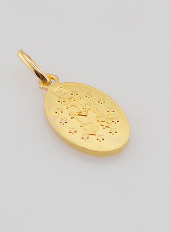 Médaille Miraculeuse Plaqué Or sur Base Argent - 13mm (pic 2)