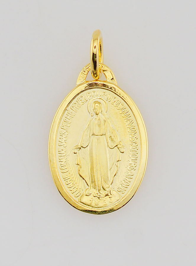 Médaille Miraculeuse Plaqué Or sur Base Argent - 16mm (pic 1)