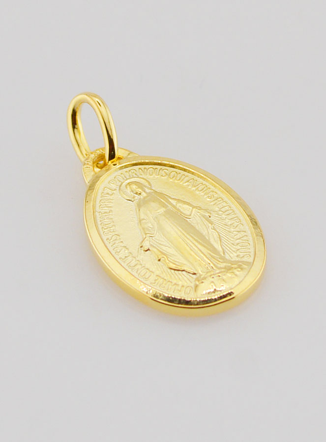 Médaille Miraculeuse Plaqué Or sur Base Argent - 16mm (pic 4)