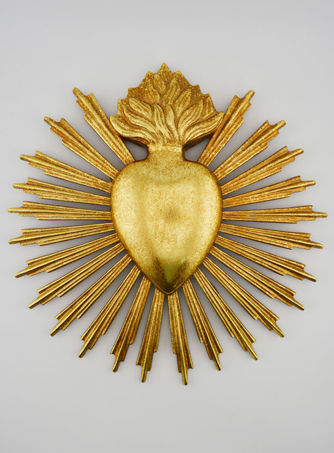 Ex Voto Mural Coeur Rayonnant - 25cm (pic 1)