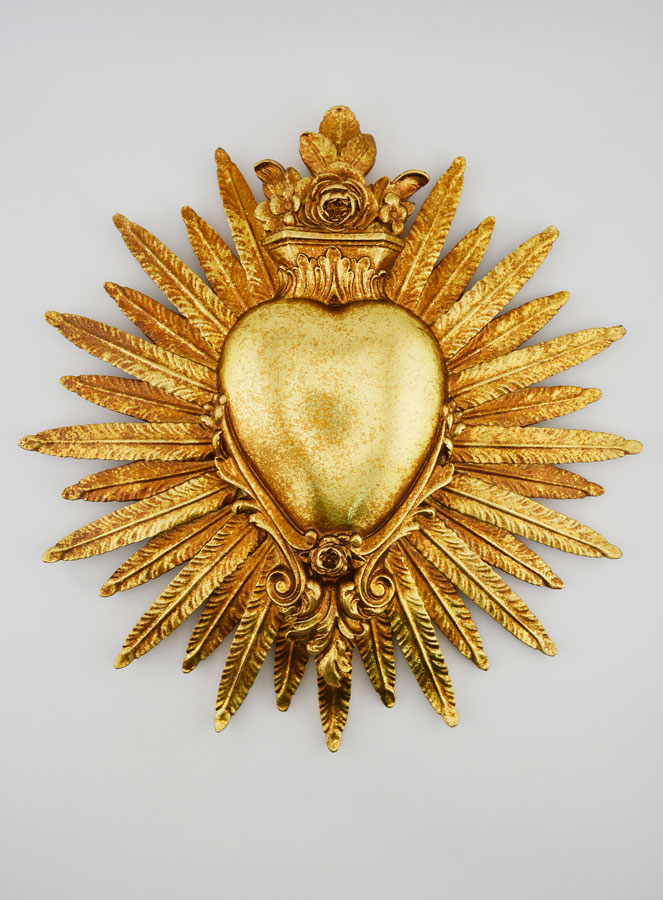 Ex Voto Mural Coeur & Plumes - 25cm (pic 1)