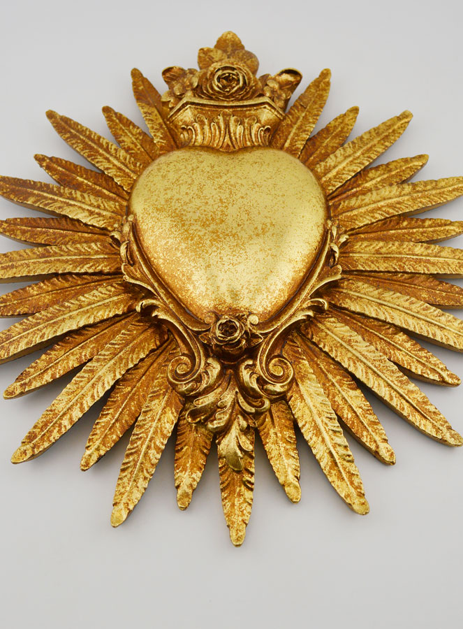 Ex Voto Mural Coeur & Plumes - 25cm (pic 2)