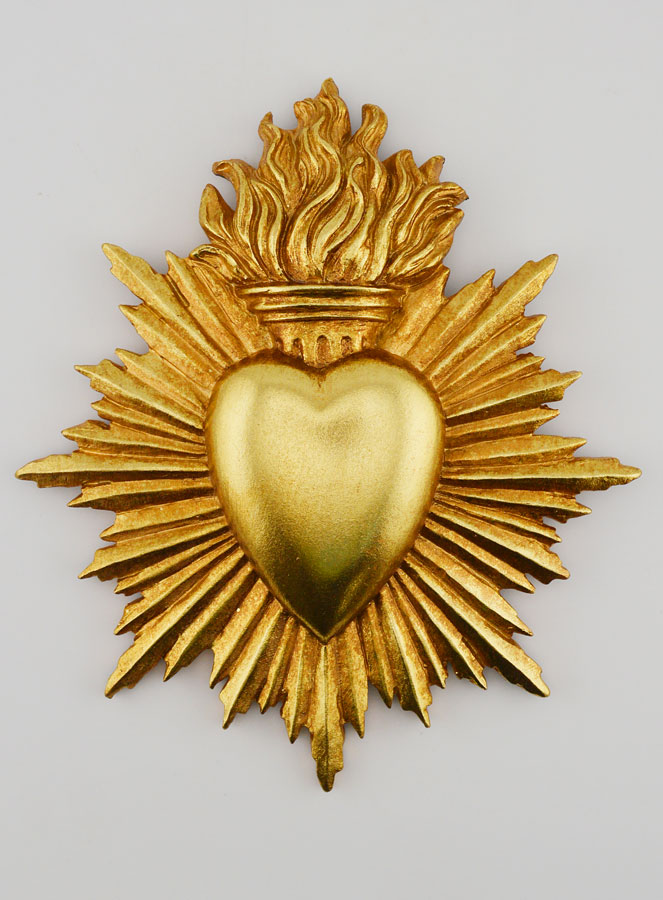 Ex Voto Mural Coeur Rayonnant - 17cm (pic 1)