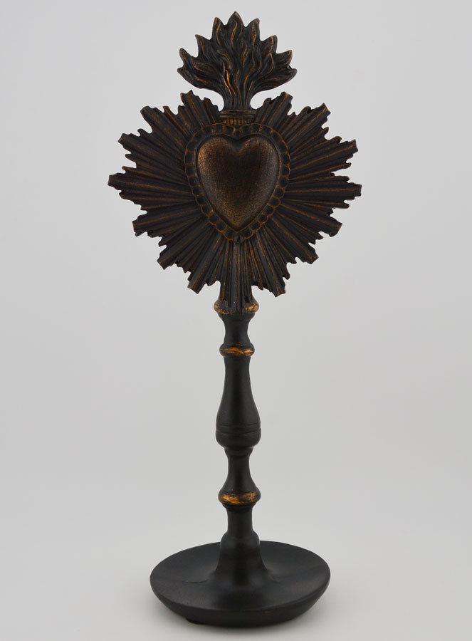 Ex Voto Sur Socle Noir & Bronze - 23cm (pic 1)