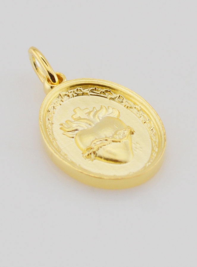 Médaille Plaqué Or  Sacré Coeur de Jésus - 19mm (pic 3)