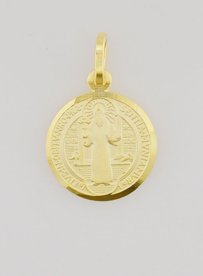 Médaille Plaqué Or Saint Benoît - 14mm (pic 1)
