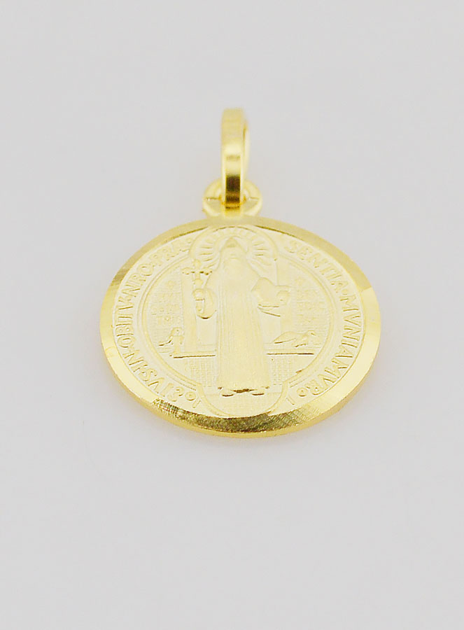 Médaille Plaqué Or Saint Benoît - 14mm (pic 2)