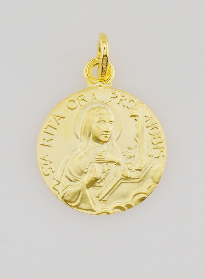 Médaille Plaqué Or Sainte Rita - 18mm (pic 1)