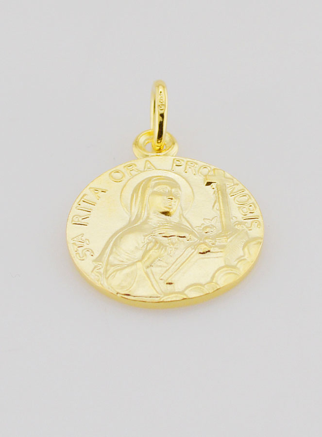 Médaille Plaqué Or Sainte Rita - 18mm (pic 2)