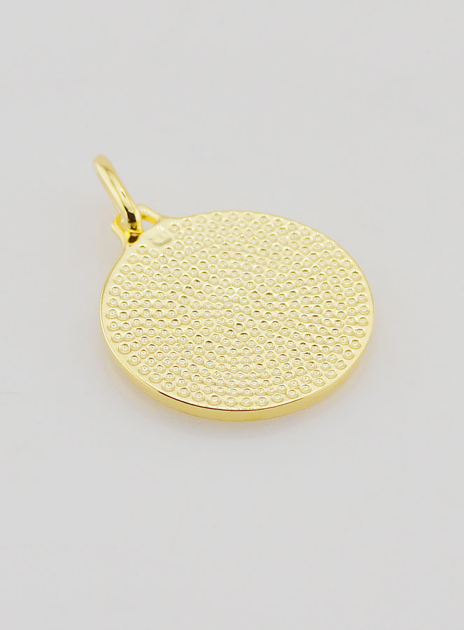 Médaille Ange Gardien & Enfant en Plaqué Or - 18mm (pic 4)