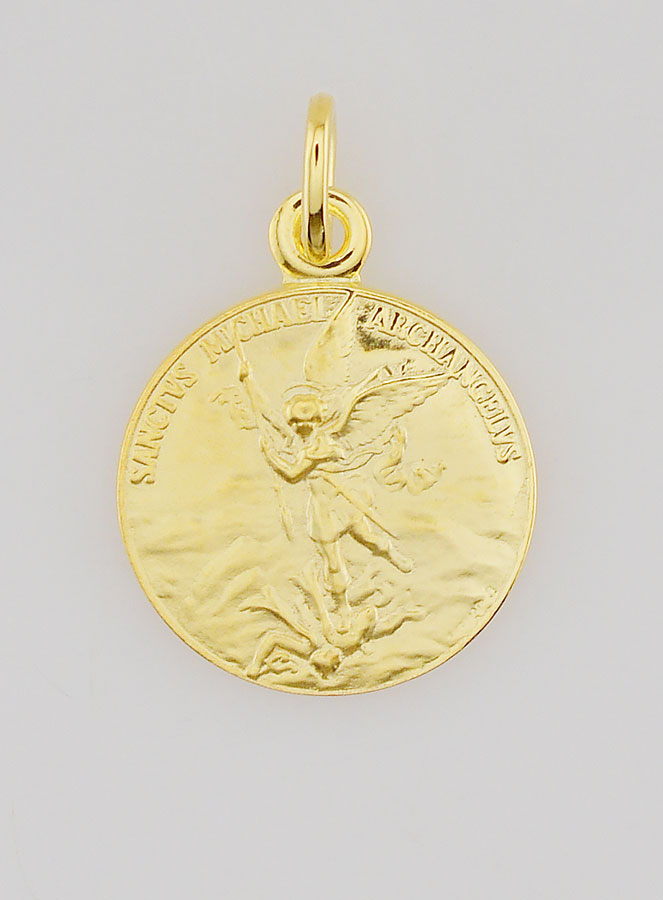 Médaille Plaqué Or St Michel Archange - 18mm (pic 1)