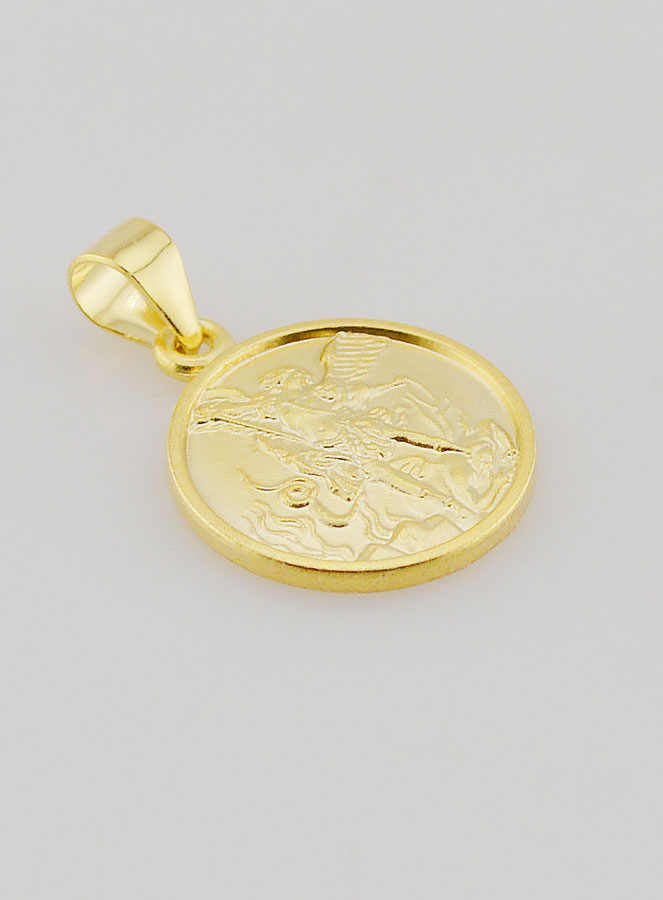 Médaille Plaqué Or & Bord St Michel Archange - 14mm (pic 3)