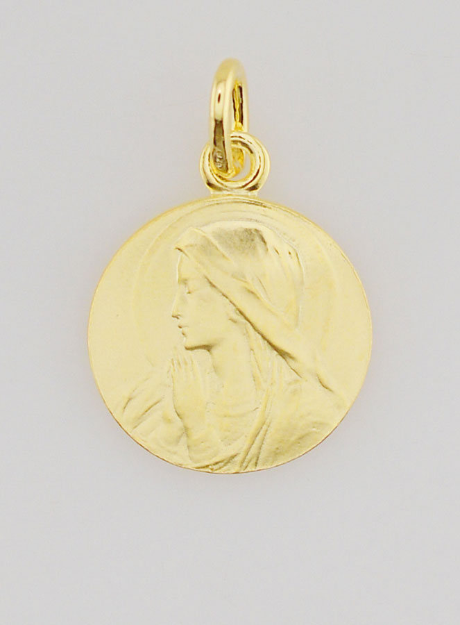 Médaille Plaqué Or Vierge en Prière - 16mm (pic 1)
