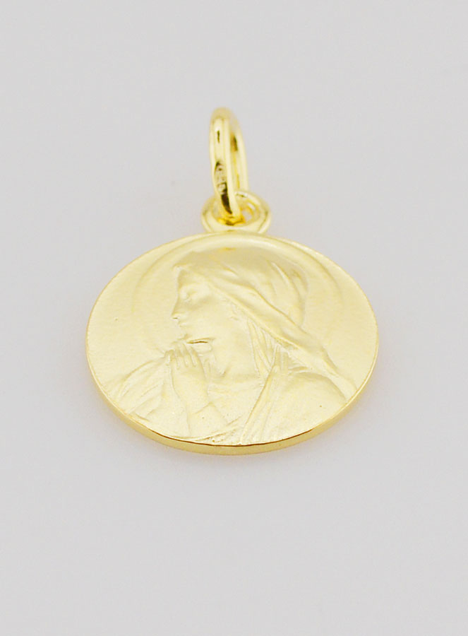Médaille Plaqué Or Vierge en Prière - 16mm (pic 2)