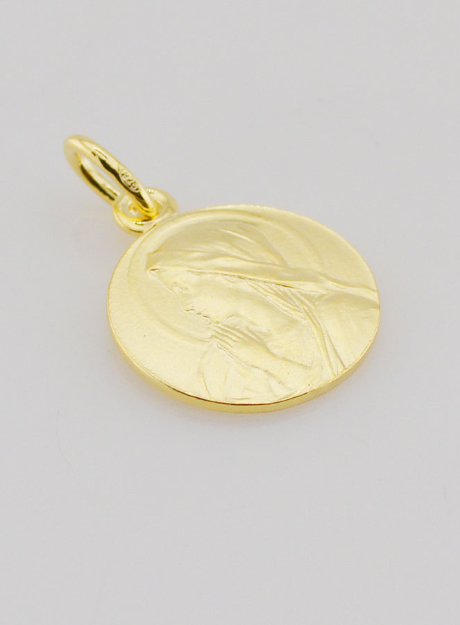Médaille Plaqué Or Vierge en Prière - 16mm (pic 3)