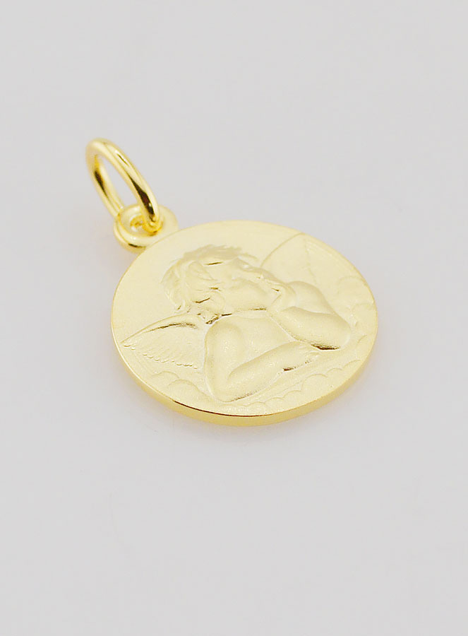 Médaille Plaqué Or 16mm - Ange Raphaël (pic 3)