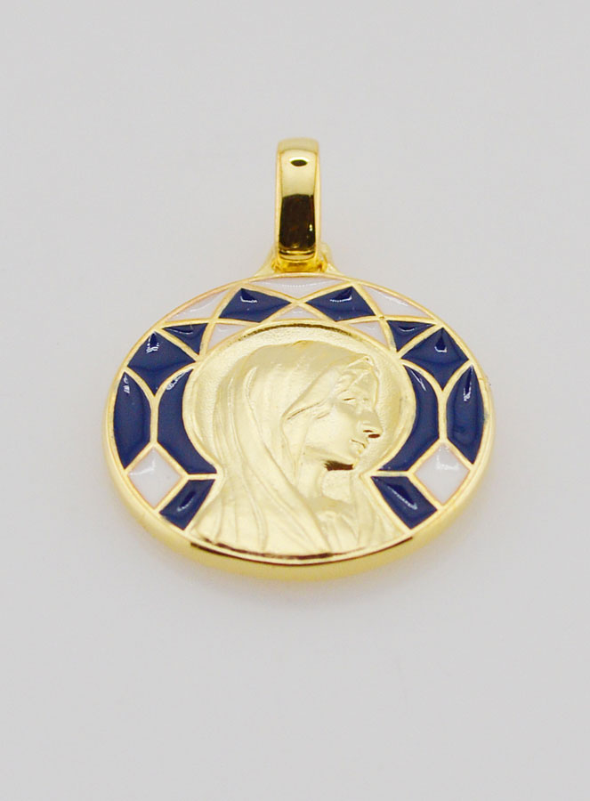 Médaille Vierge Marie & Lourdes Double Face - 18mm (pic 2)