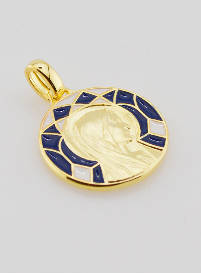 Médaille Vierge Marie & Lourdes Double Face - 18mm (pic 3)