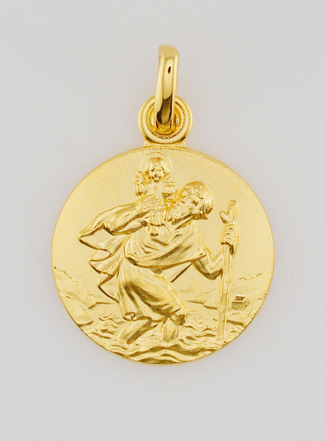 Médaille Plaqué Or Saint Christophe - 18mm (pic 1)