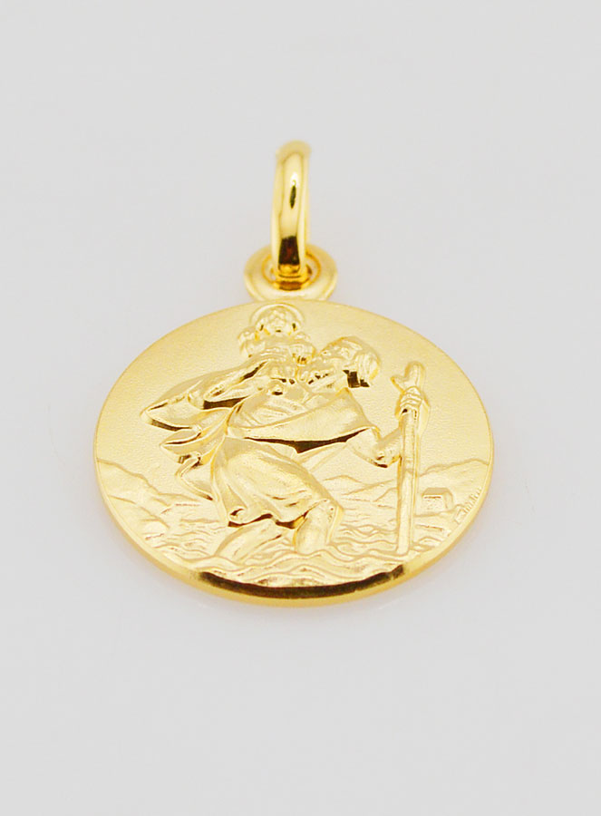 Médaille Plaqué Or Saint Christophe - 18mm (pic 2)