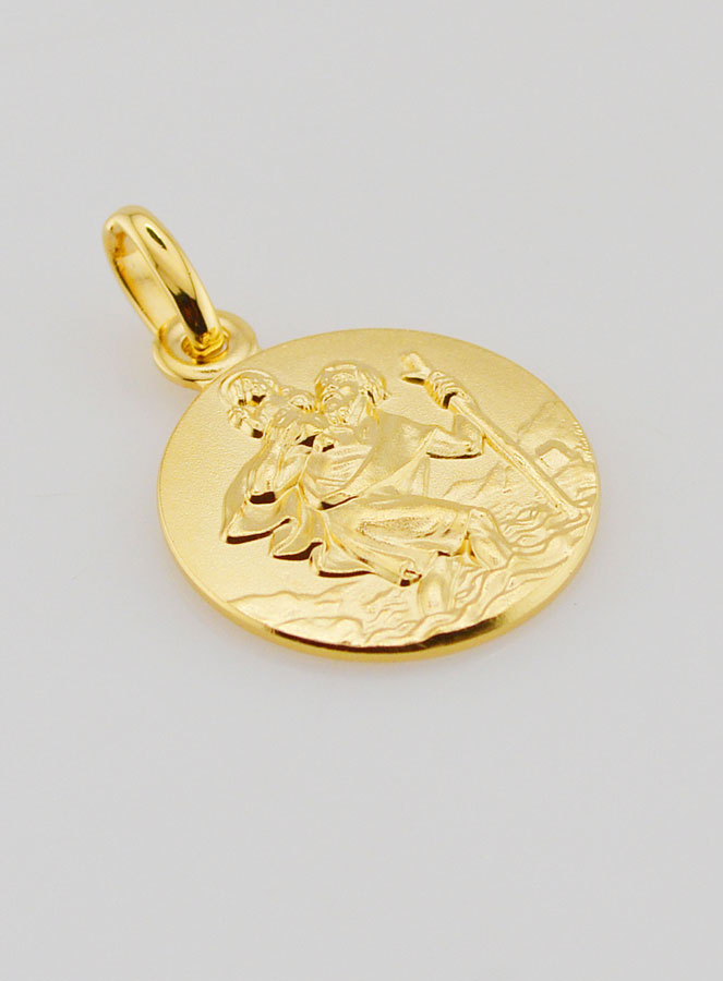 Médaille Plaqué Or Saint Christophe - 18mm (pic 3)