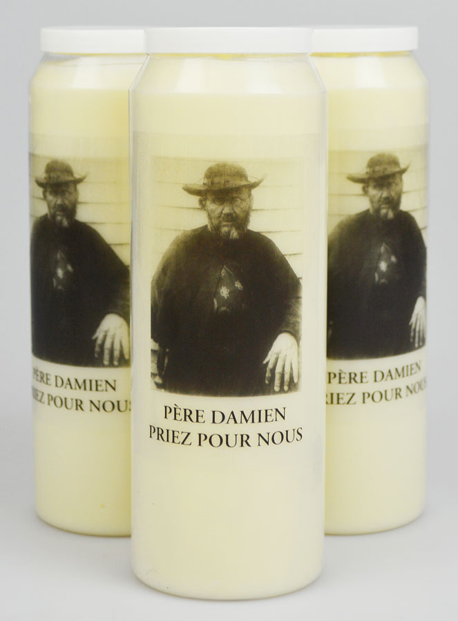 Lot de 3 bougies de Neuvaine au Père Saint Damien (pic 1)