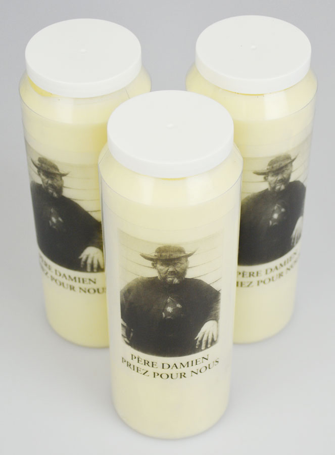 Lot de 3 bougies de Neuvaine au Père Saint Damien (pic 2)