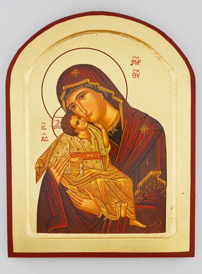 Icône Religieuse Vierge de Tendresse Arrondie - 23cm (pic 1)