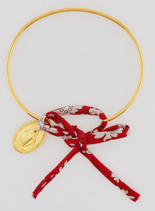Jonc Liberty Rouge & Médaille Miraculeuse (pic 1)