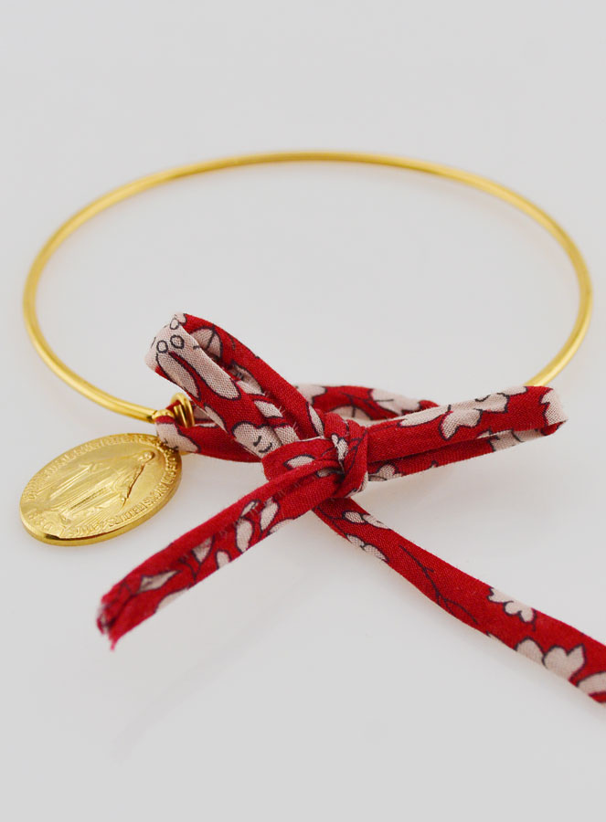 Jonc Liberty Rouge & Médaille Miraculeuse (pic 2)
