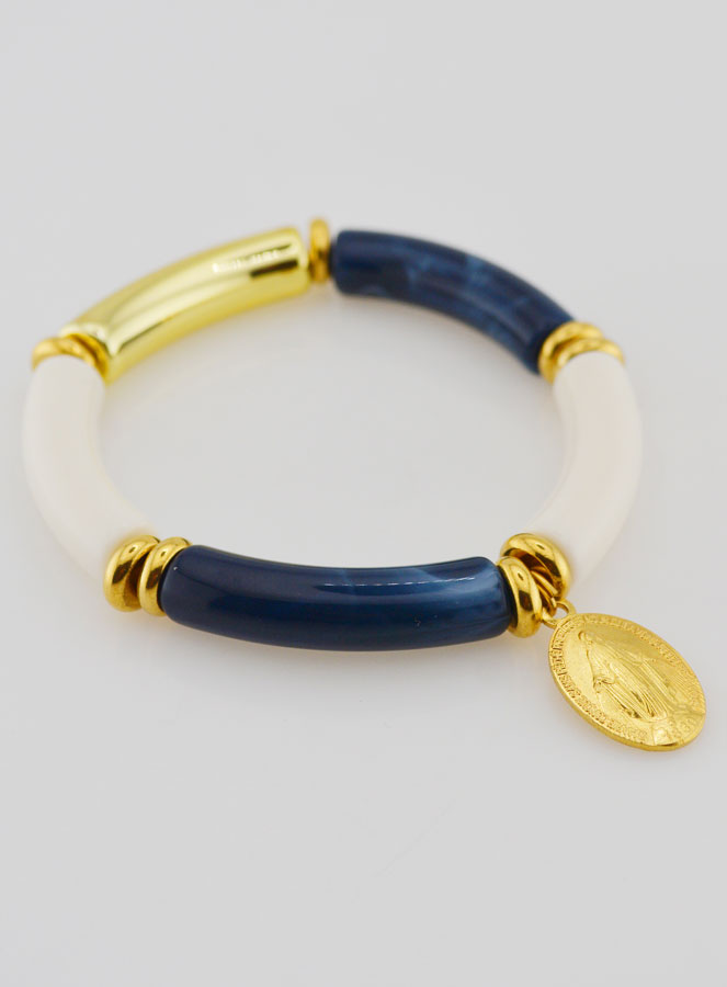 Bracelet Religieux Médaille Miraculeuse - Marine (pic 3)