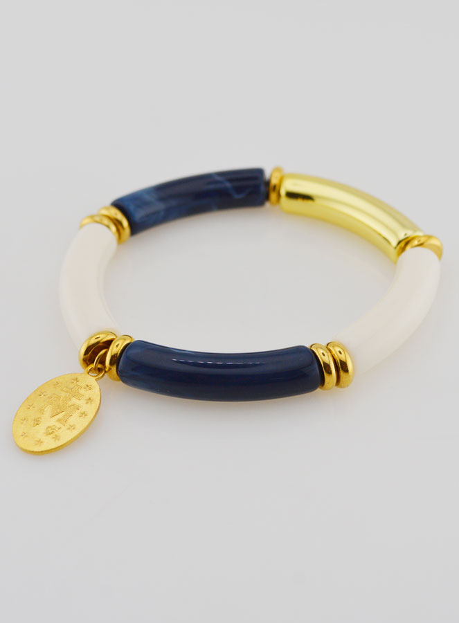 Bracelet Religieux Médaille Miraculeuse - Marine (pic 4)