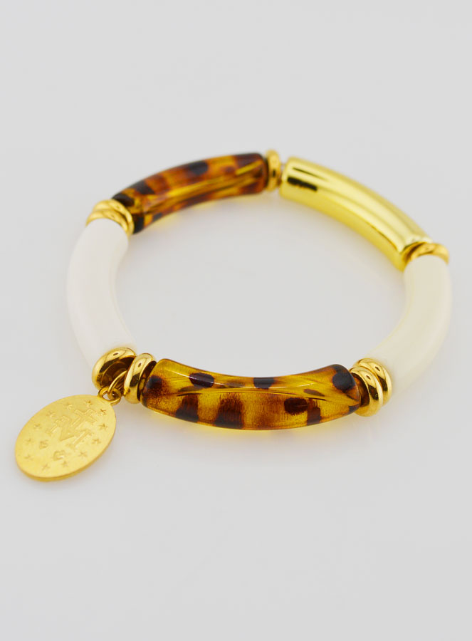 Bracelet Religieux Médaille Miraculeuse - Léopard (pic 3)