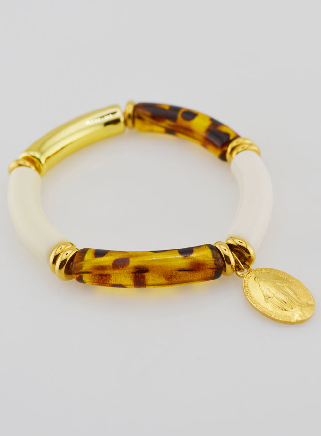 Bracelet Religieux Médaille Miraculeuse - Léopard (pic 4)