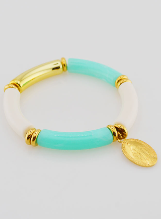 Bracelet Religieux Médaille Miraculeuse - Turquoise (pic 3)
