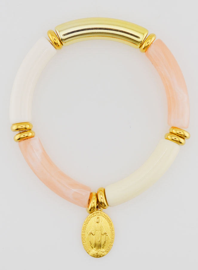 Bracelet Religieux Médaille Miraculeuse - Rose (pic 1)