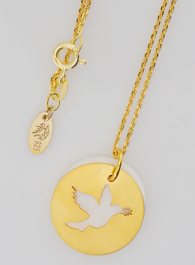 Collier Saint Esprit - Plaqué Or & Nacre (pic 4)