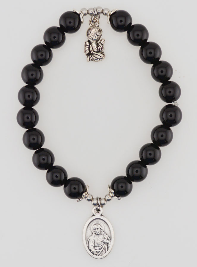 Bracelet en Agate Noire 8mm - ND du Mont Carmel (pic 1)