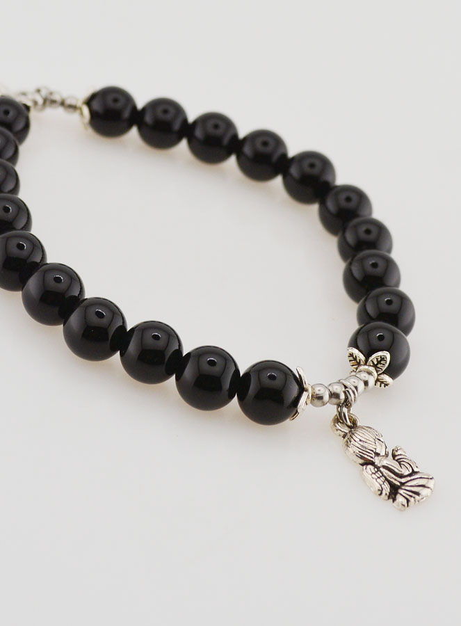 Bracelet en Agate Noire 8mm - ND du Mont Carmel (pic 4)