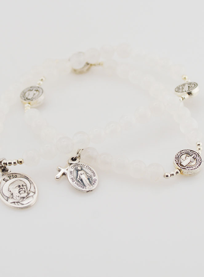 Chapelet en Pierres de Lune - St Benoît & Padre Pio (pic 4)