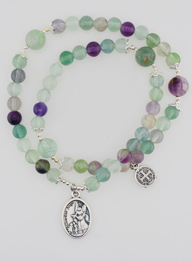 Chapelet en Fluorite - Saint Michel & Saint Benoît (pic 2)