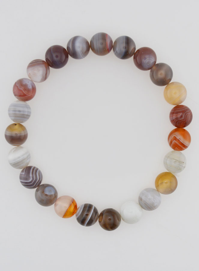 Bracelet en Pierre Naturelle d’Agate du Botswana - 8 mm (pic 1)