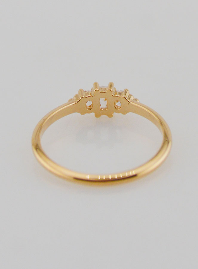 Bague Plaqué Or Trinité en Zircons - T54 (pic 4)